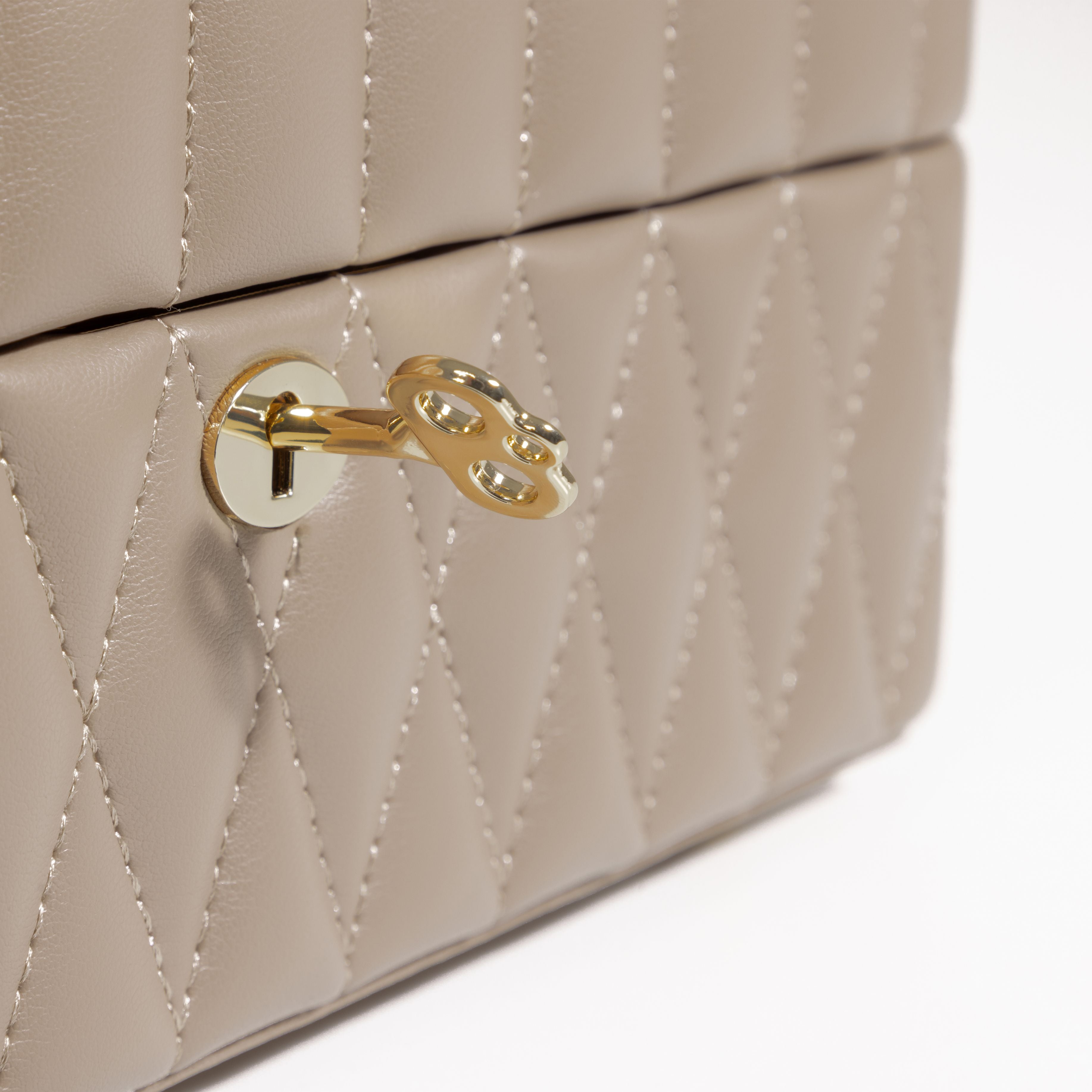 Boîte à bijoux matelassé | Saphira | Taupe