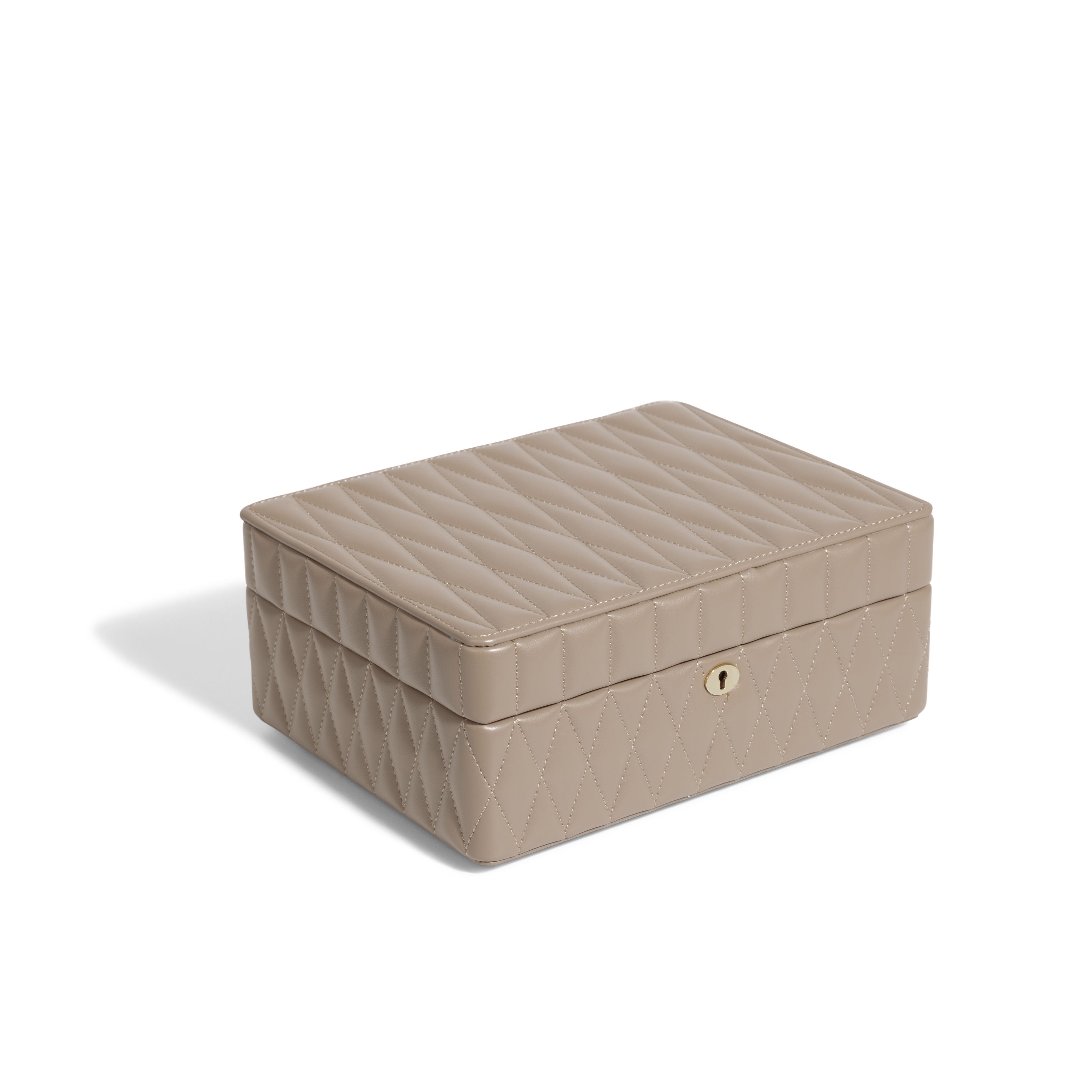 Boîte à bijoux matelassé | Saphira | Taupe