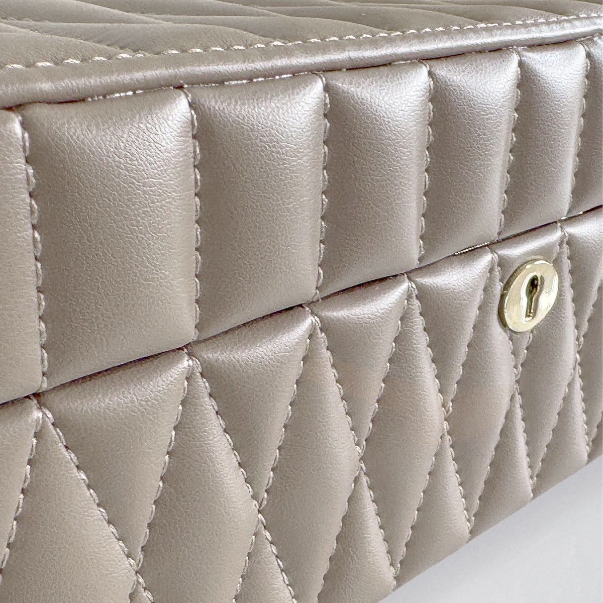 Boîte à bijoux matelassé | Saphira | Taupe
