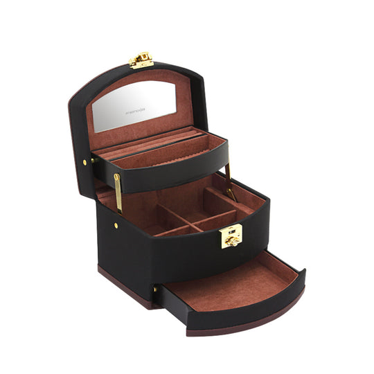 Boîte à Bijoux Femme Ronde Coffret à Bijoux 4 Niveaux 360 Degrés Organisateur Bijoux Pour Bagues Boucles Oreilles Colliers Montre 99406843