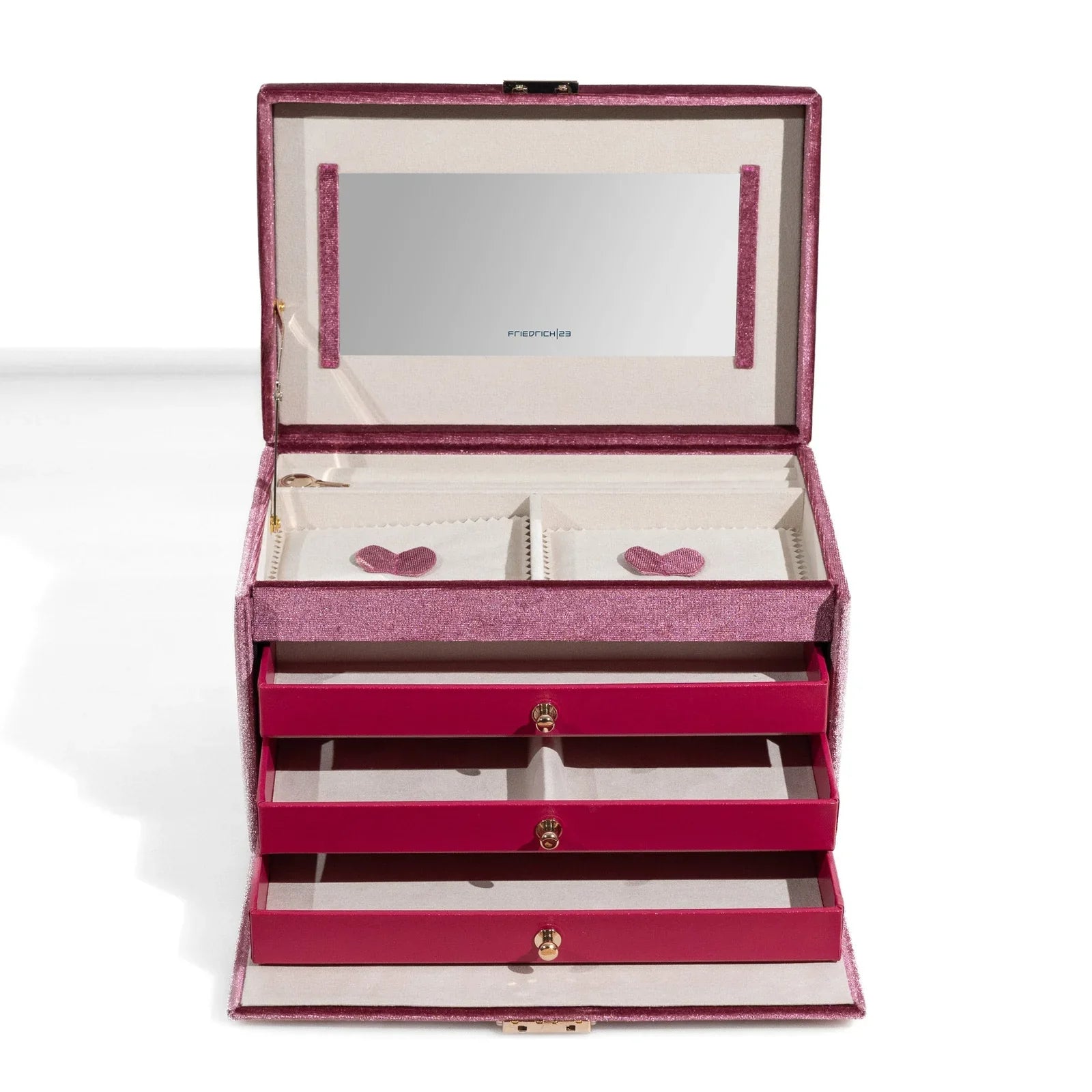 Boîte à Bijoux en Velours - Rose