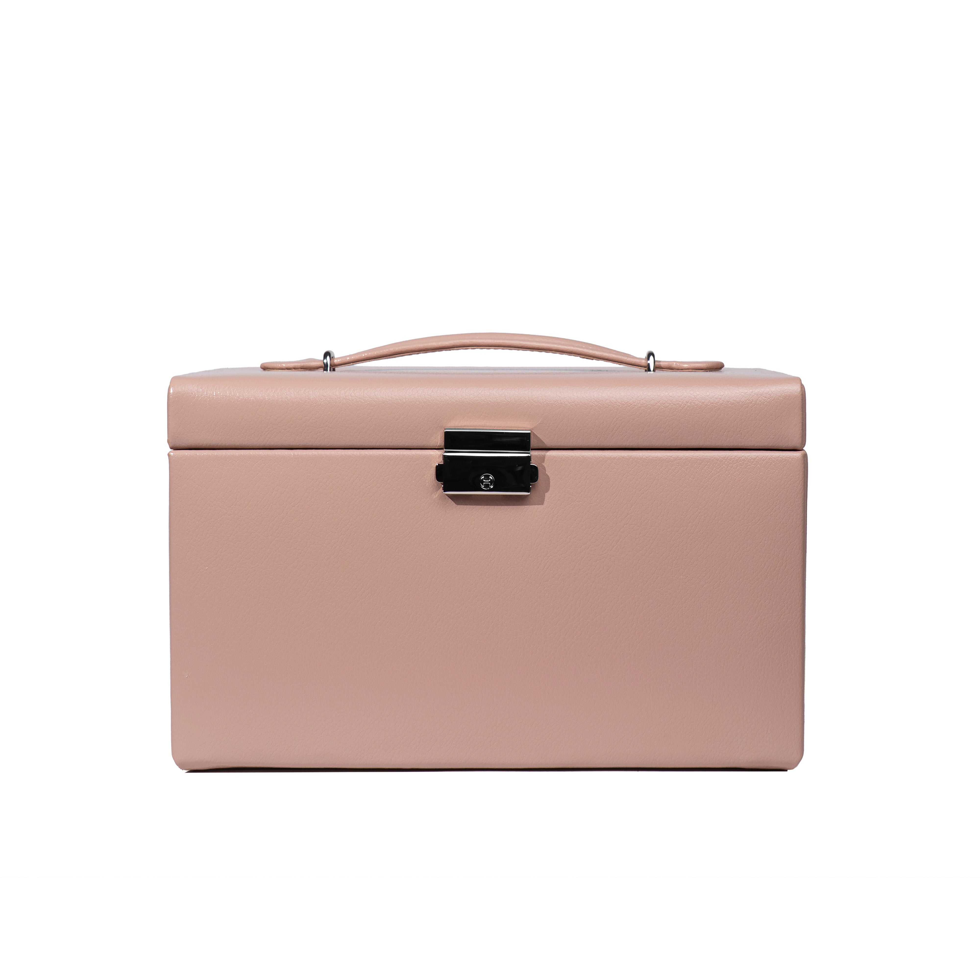 Boîte à bijoux｜Classico rose en cuir véritable