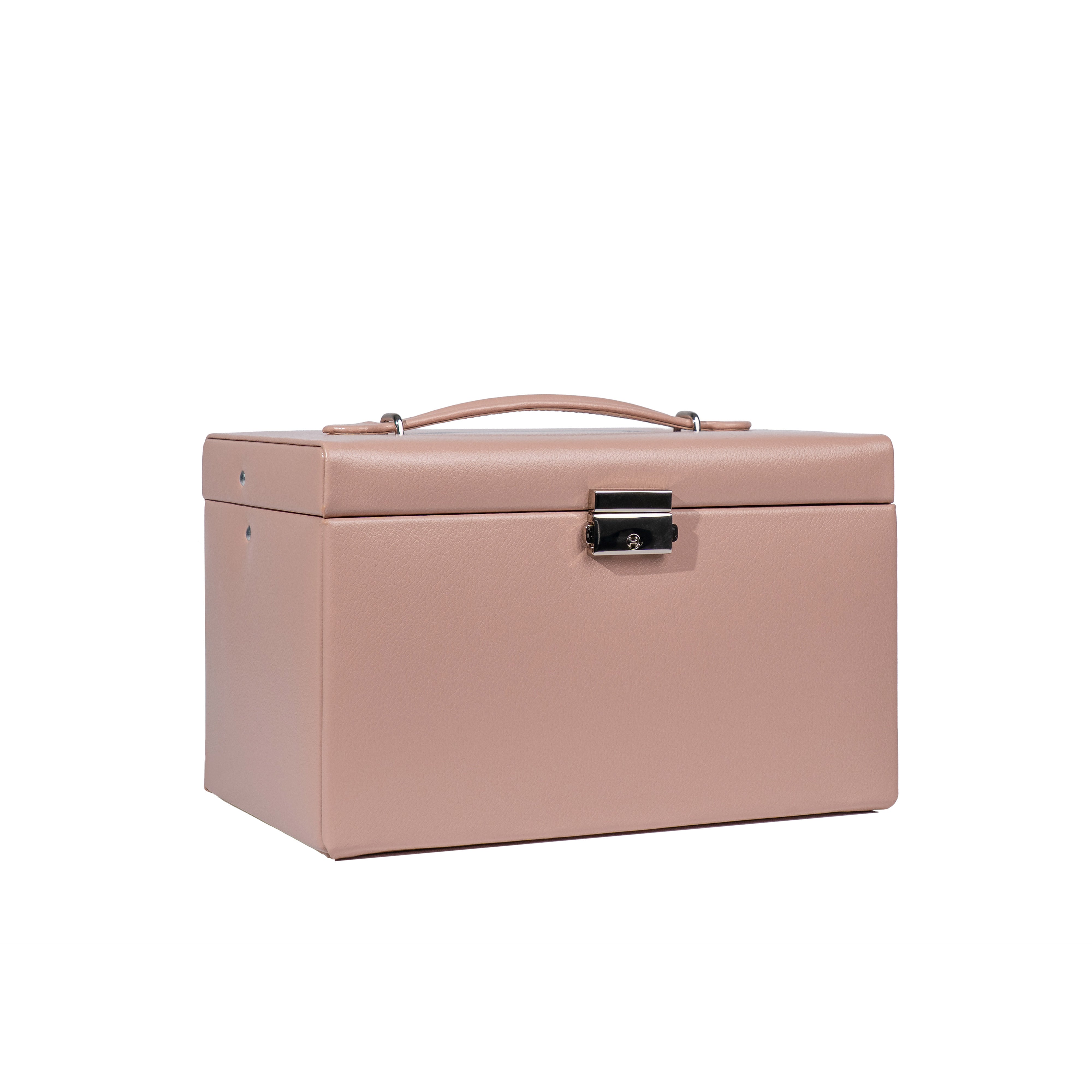 Boîte à bijoux｜Classico rose en cuir véritable