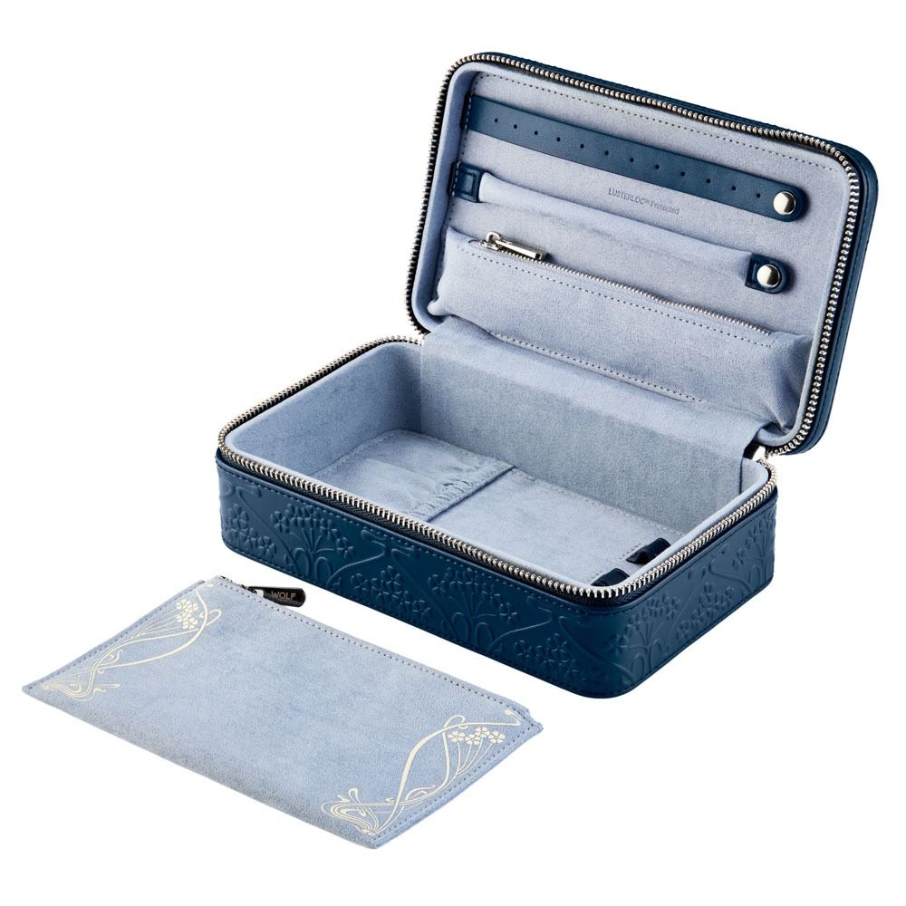 Etui Zippé à Bijoux | Wolf 1834 - LIBERTY | Bleu Marine