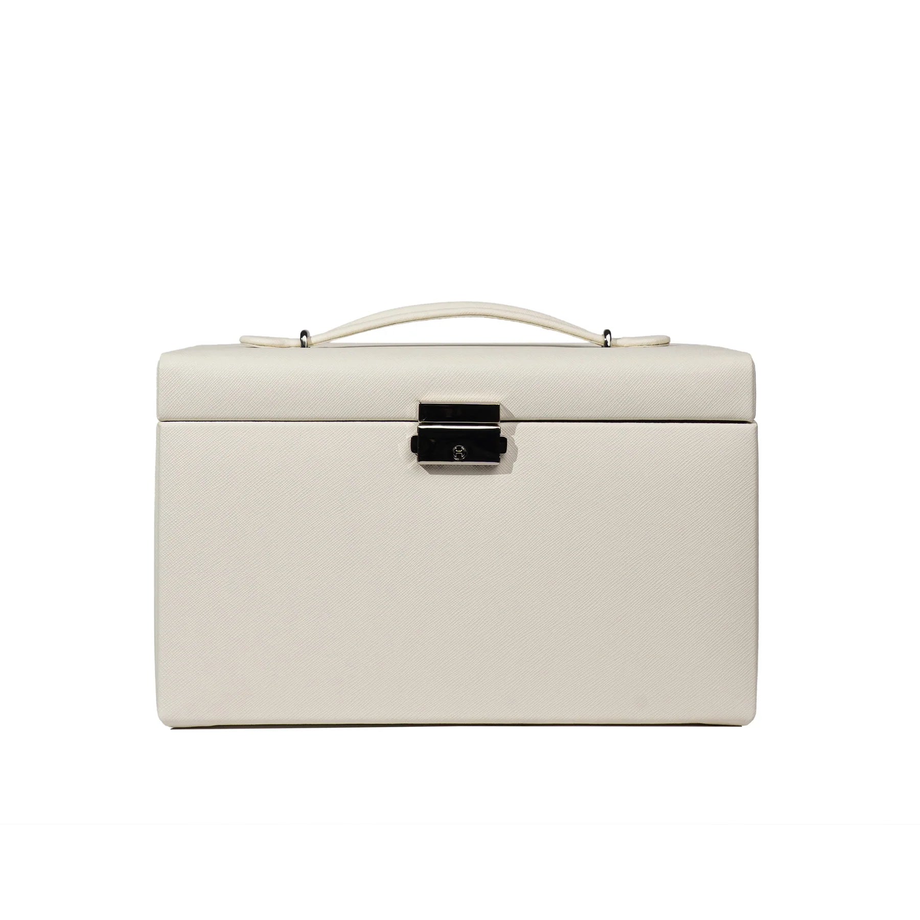 Boîte à bijoux｜Classico crème en cuir véritable