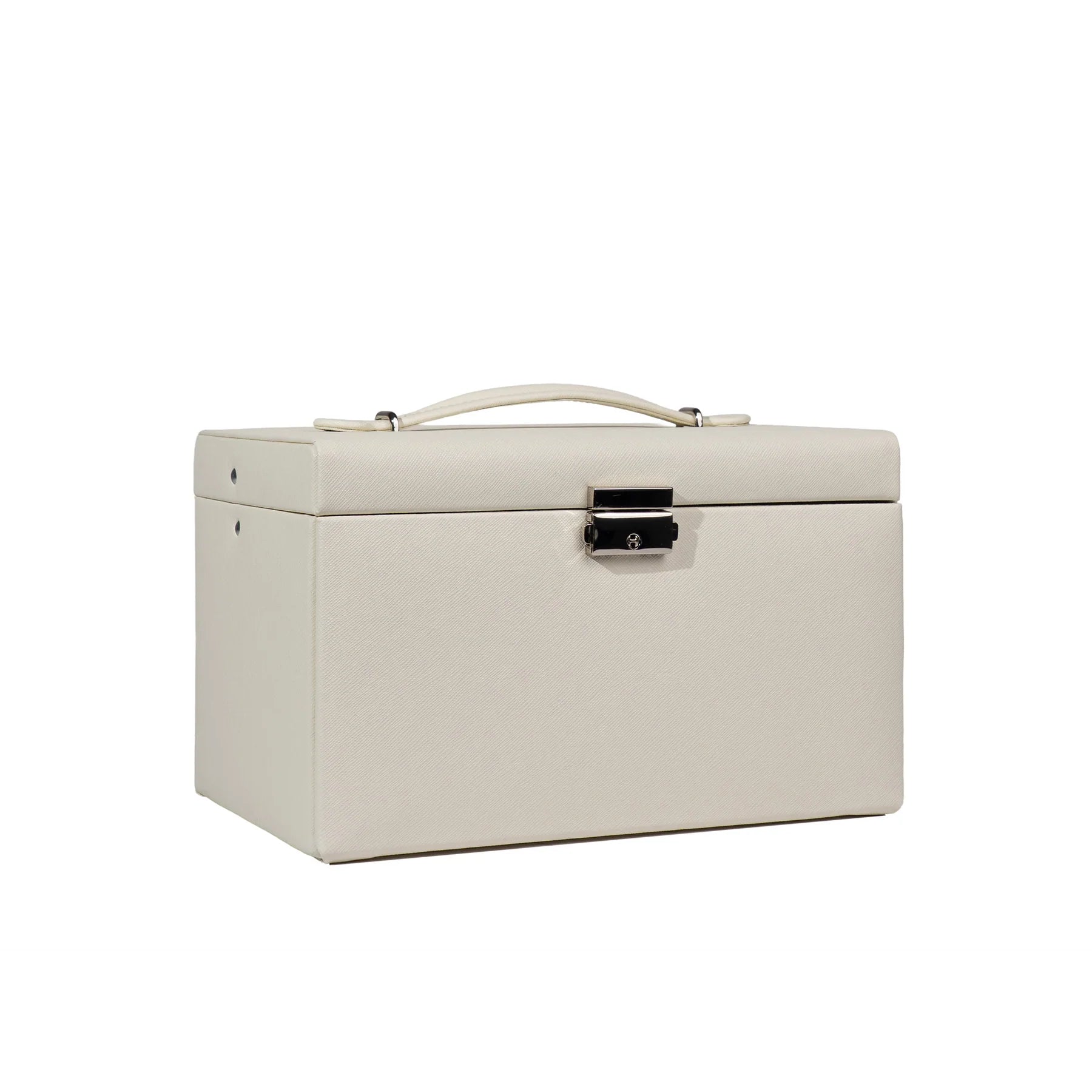 Boîte à bijoux｜Classico crème en cuir véritable