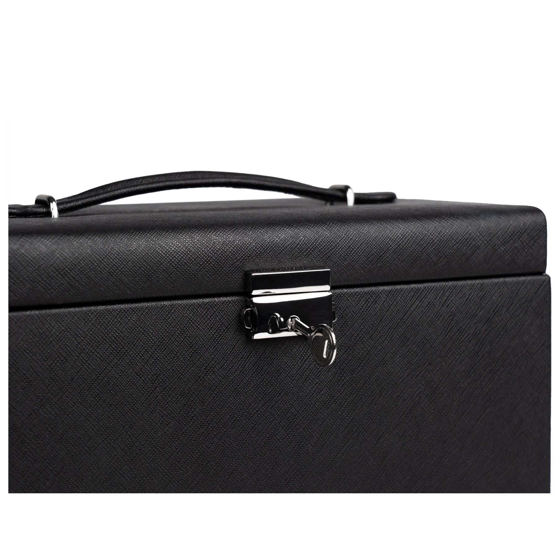 Boîte à bijoux｜Classico noire en cuir véritable