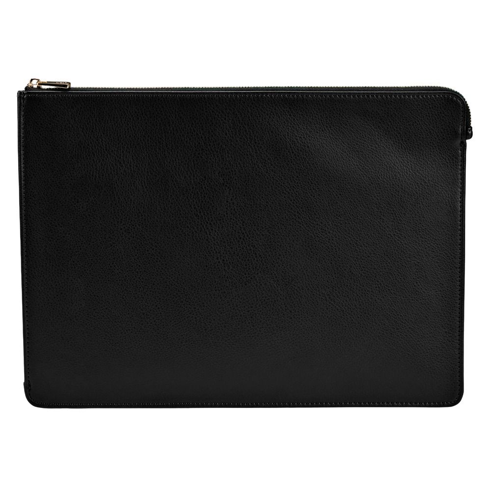Coffre fort biométrique et remontoir huit emplacements de la collection The Den, manufacture Wolf 1834, coloris noir. Zoom sur la pochette amovible