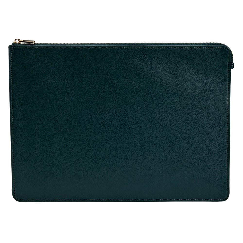 Coffre fort biométrique et remontoir huit emplacements de la collection The Den, manufacture Wolf 1834, coloris vert. Zoom sur la pochette amovible