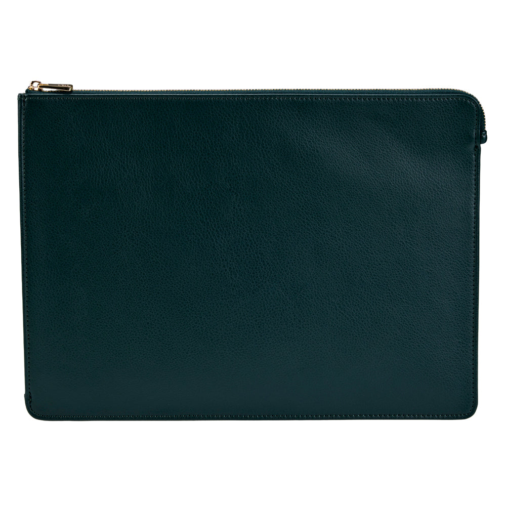 Coffre fort biométrique et remontoir huit emplacements de la collection The Den, manufacture Wolf 1834, coloris vert. Zoom sur la pochette amovible