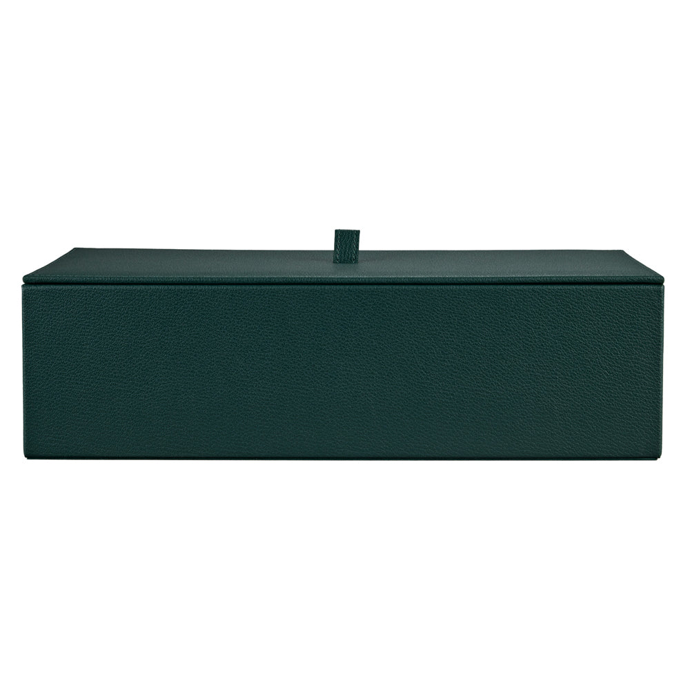 Coffre fort biométrique et remontoir huit emplacements de la collection The Den, manufacture Wolf 1834, coloris vert. Zoom sur le coffret qui se range à l'intérieur du coffre