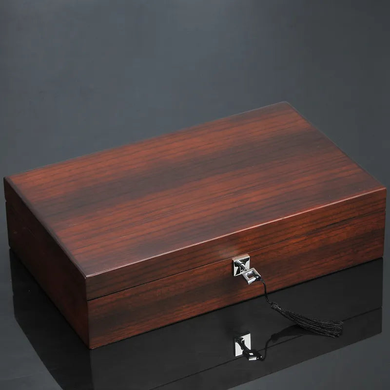 Coffret 10 montres bois marron
