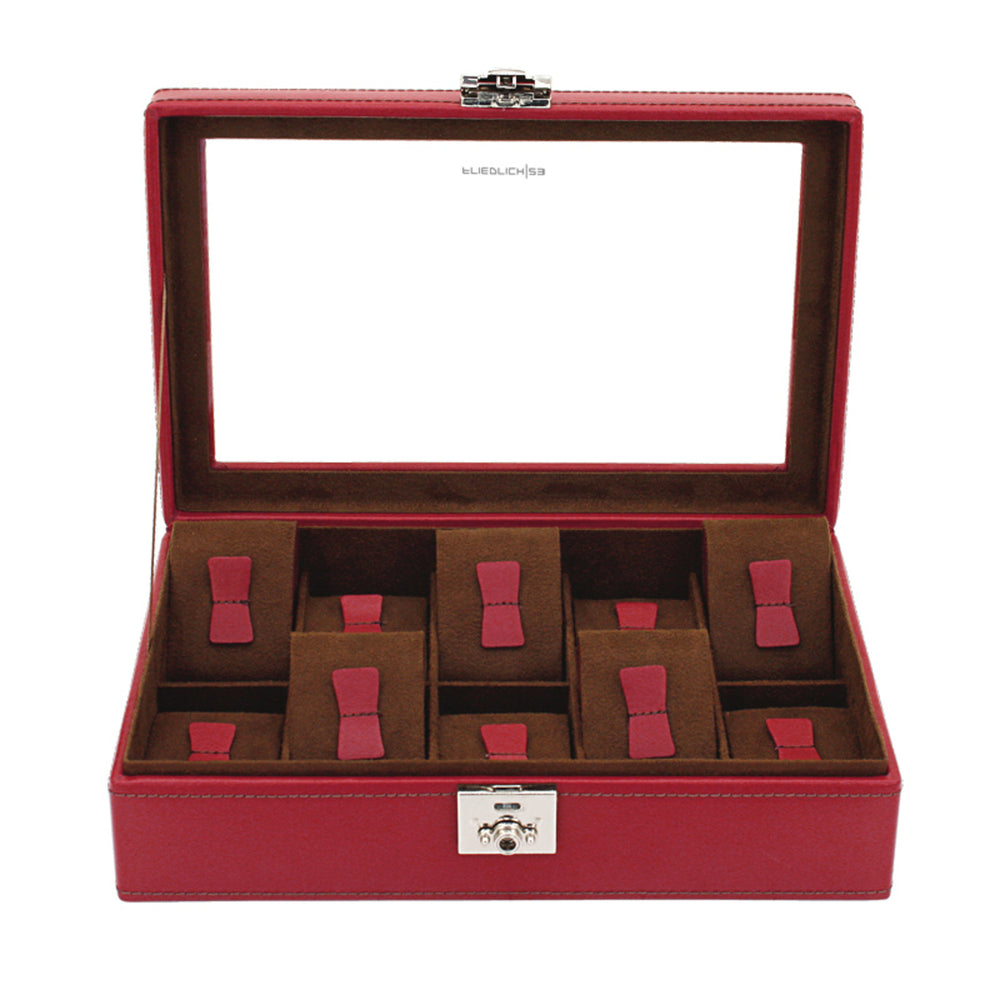 Coffret pour 10 Montres Rouge - Royaume de la Boîte