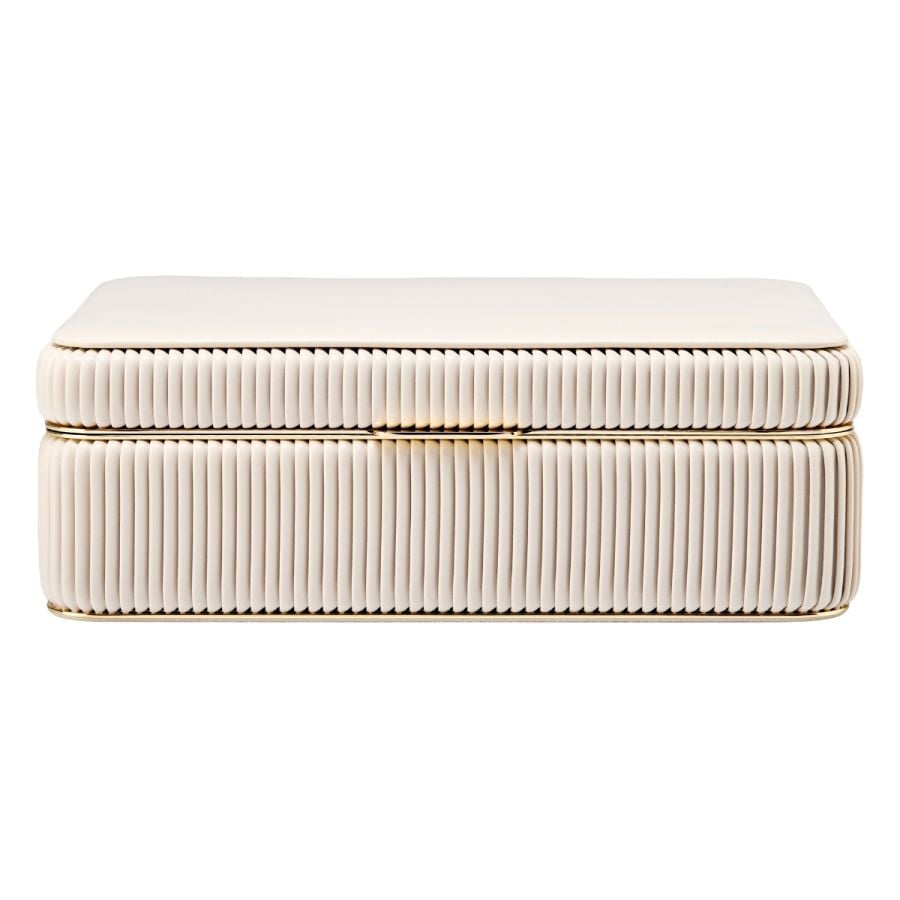 Coffret à bijoux beige à rayures 