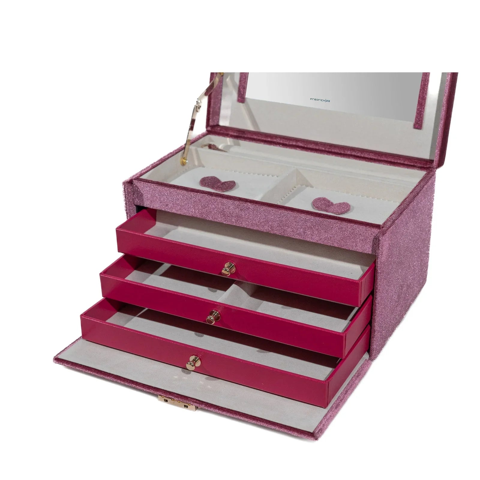 Boîte à Bijoux en Velours - Rose