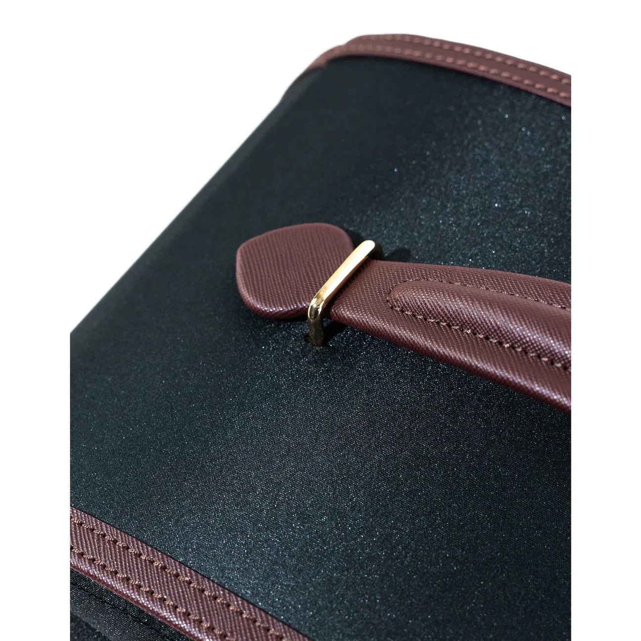 Boite à bijoux FRIEDRICH|23 en cuir noir avec intérieur rose, miroir intégré et plateau amovible doté de multiples compartiments de rangement