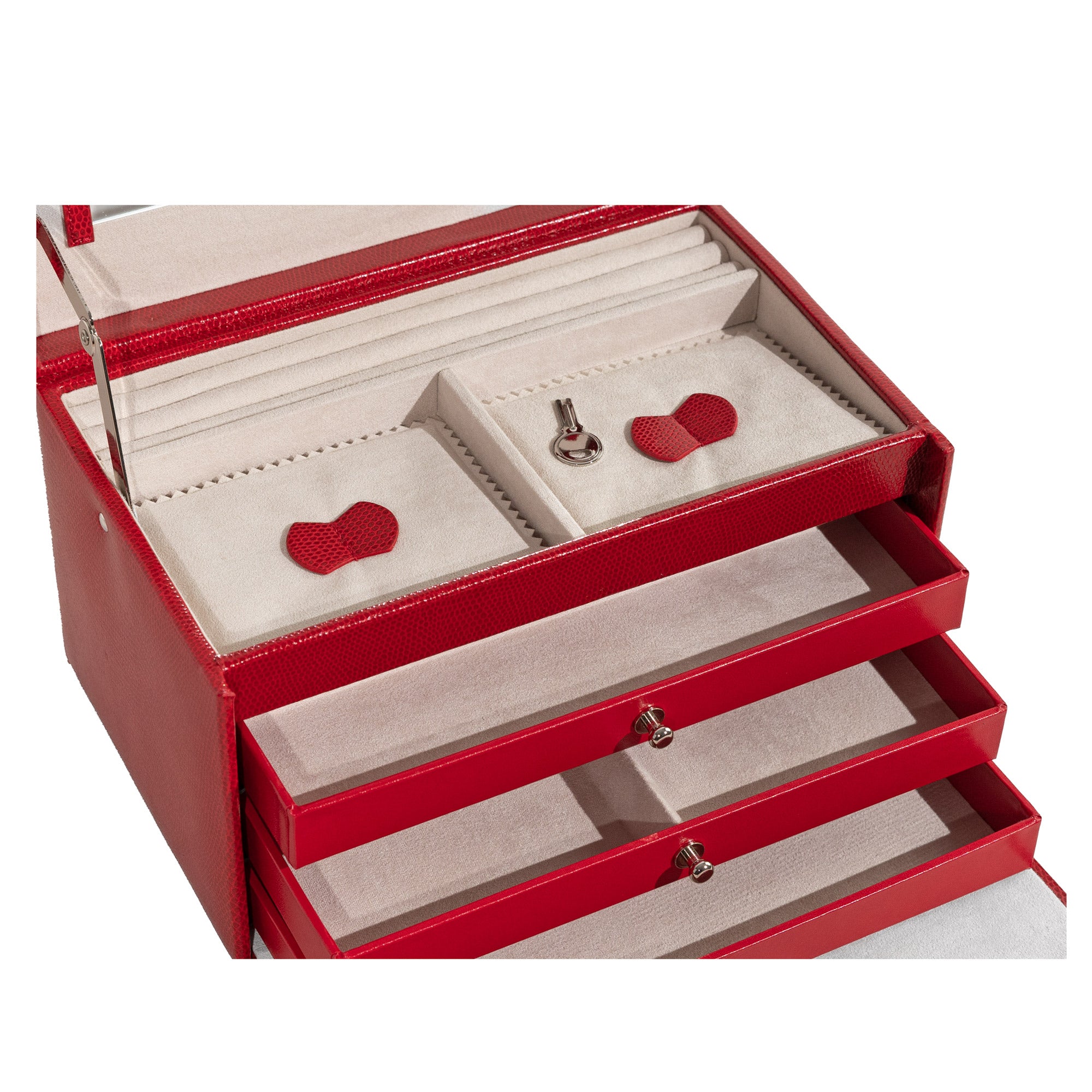 Coffret à Bijoux Rouge Chic - Royaume de la Boîte