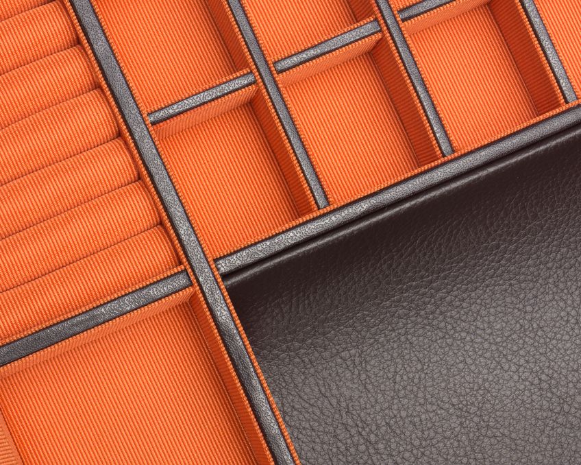 Coffret de Rangement à Montres Orange & Marron - Royaume de la Boîte