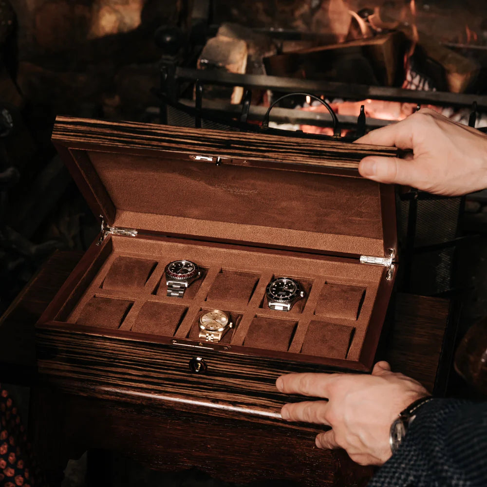 Coffret de Rangement à Montres en Bois Précieux - Royaume de la Boîte