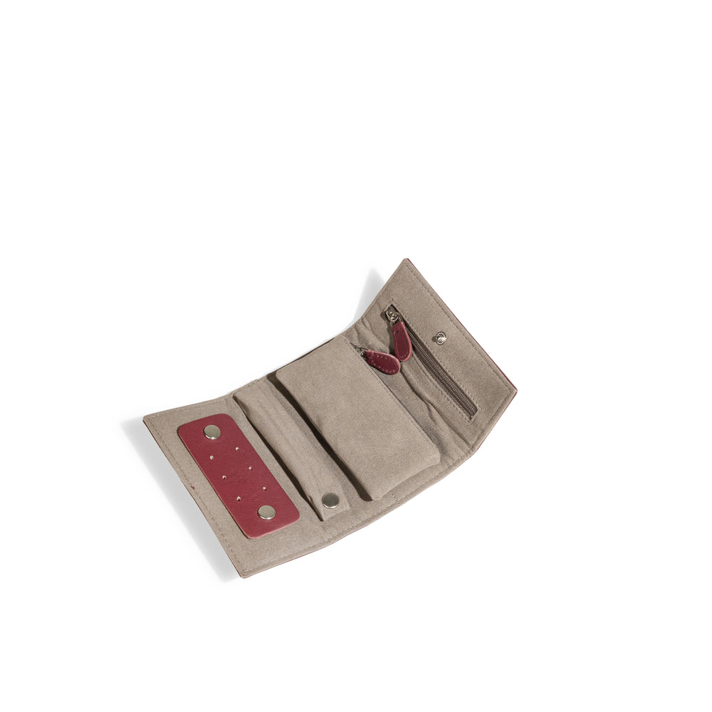 Pochette en cuir véritable Sienna, cuir véritable, bordeaux, vue ouverte