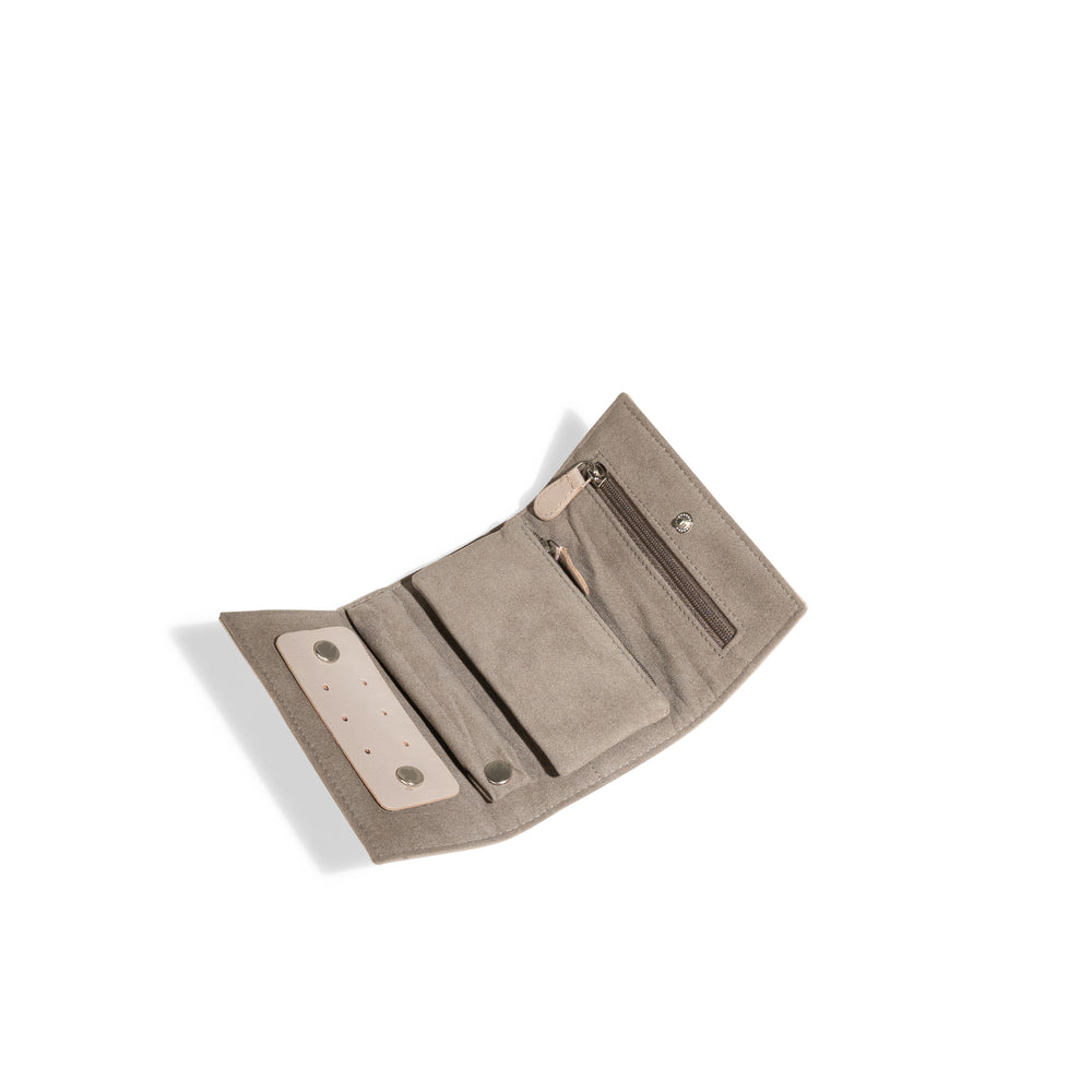 Pochette en cuir véritable Sienna, cuir véritable, beige cappuccino, vue ouverte