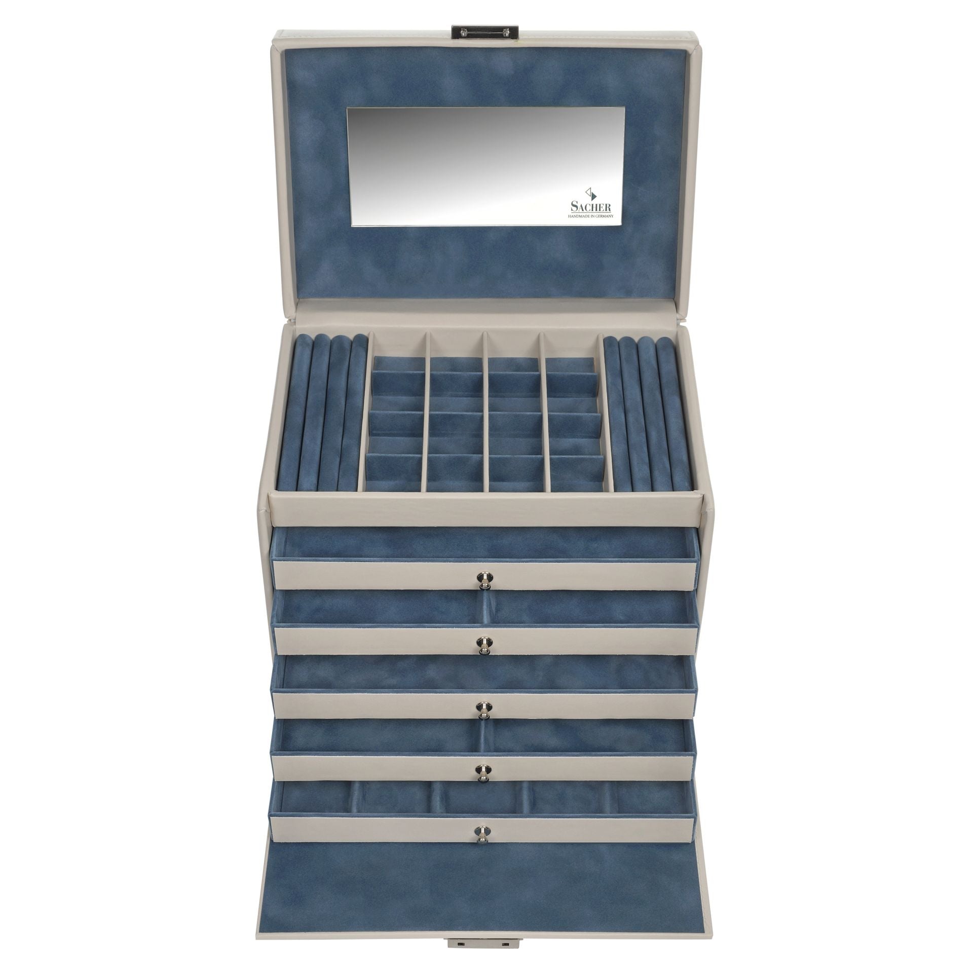  Grand coffret à bijoux bleu