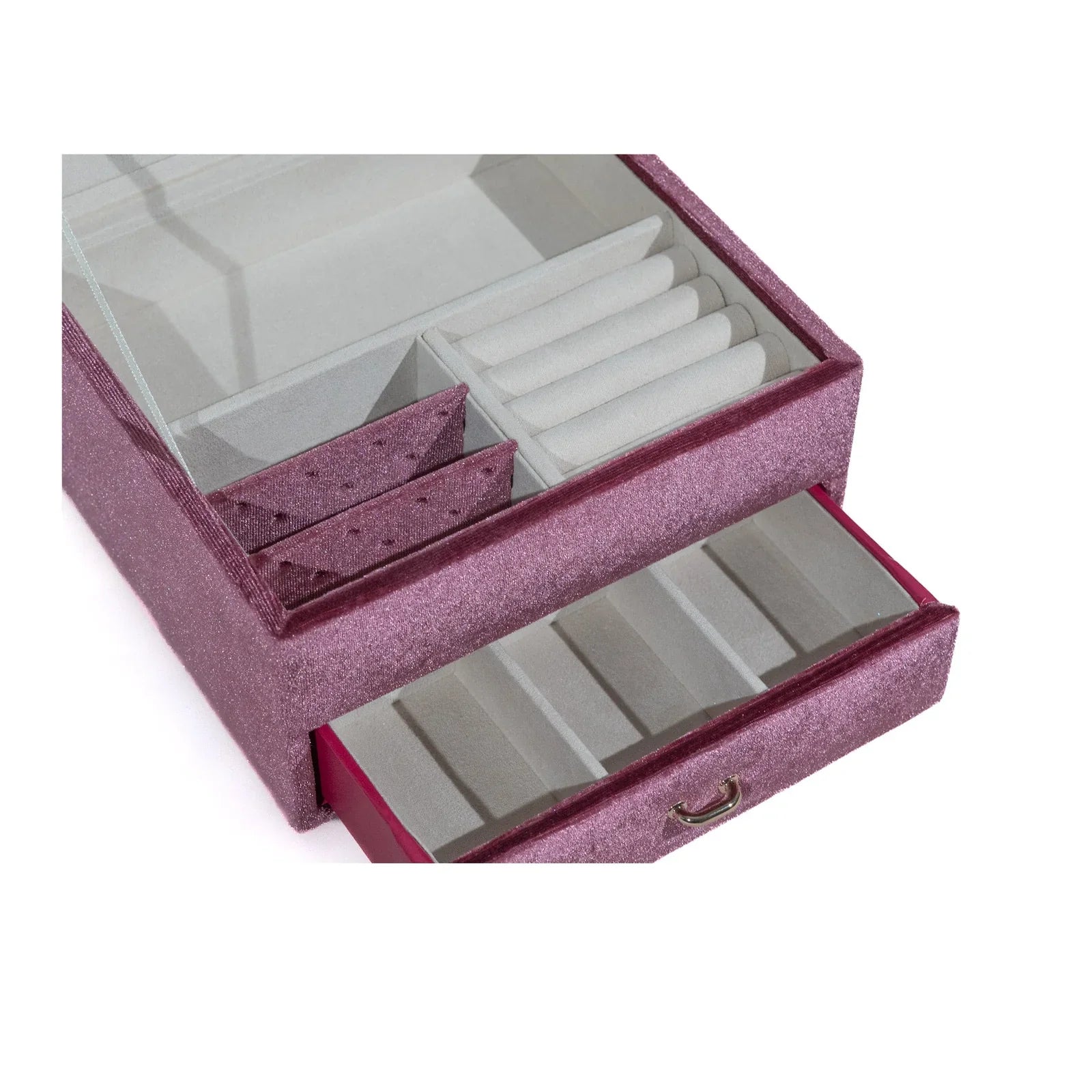 Coffret à Bijoux en Velours - Rose