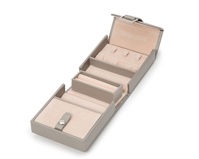 Mini Coffret Bijoux Gris Transportable - Royaume de la Boîte