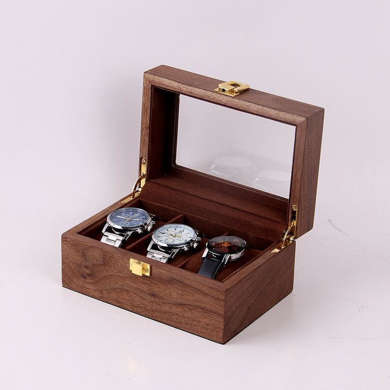 Petit Coffret Pour Montre En Bois avec Miroir - Royaume de la Boîte