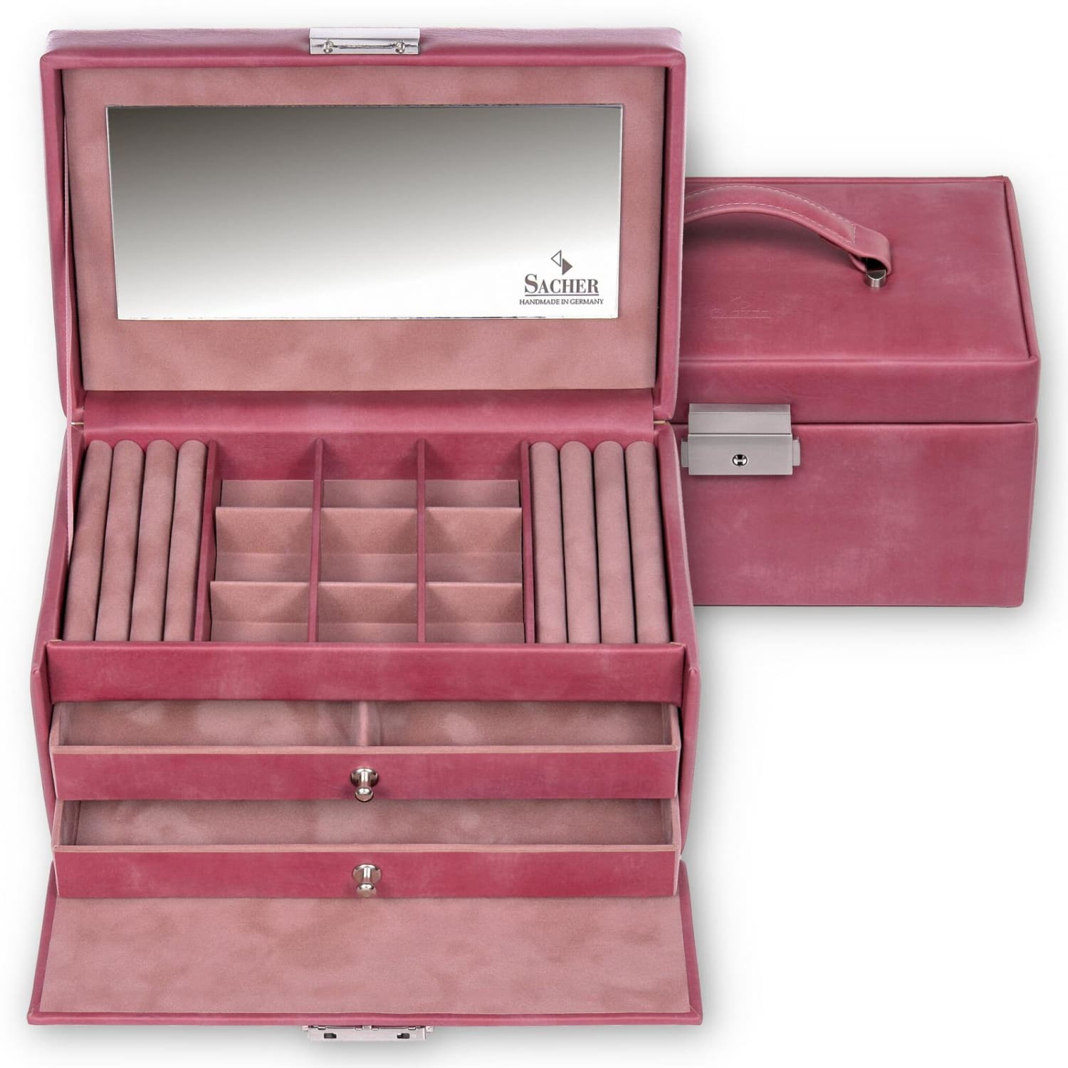 Coffret à Bijoux Rose Poudré - Royaume de la Boîte